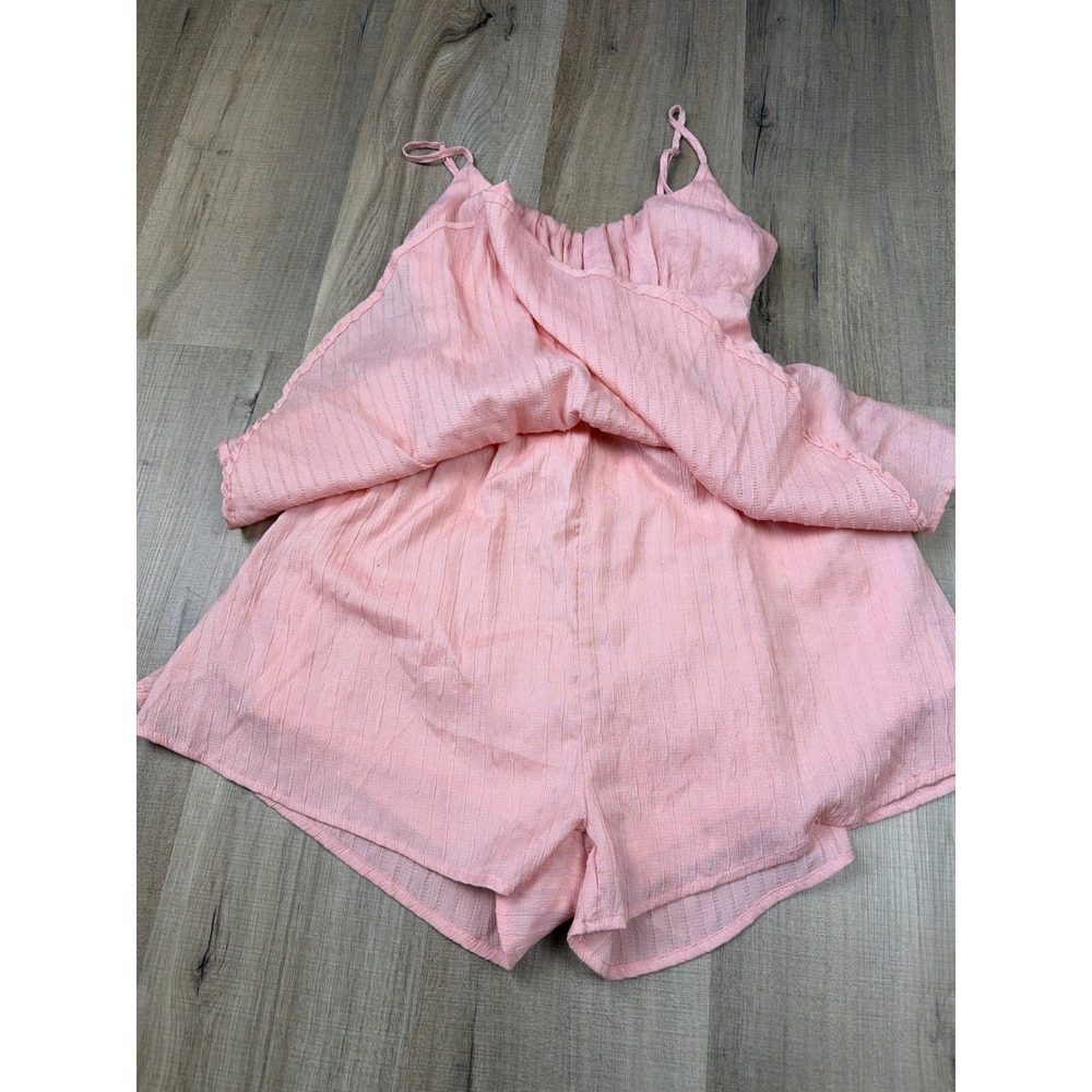 Altar'd State Pink Ruffle Tiered Romper Adjustable‎ Straps IR86108-01A Womens M - Picture 2 of 9